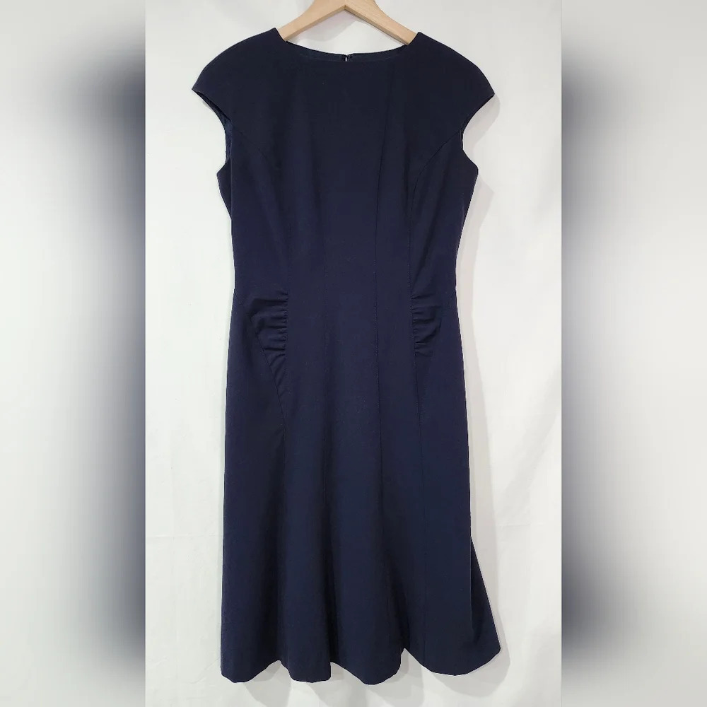 Anne Klein Navy Sleeveless Dress Womens 2P Career Office Party Event Modern - Picture 4 of 10